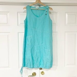 Kleen | Linen Slip Aqua Blue Dress